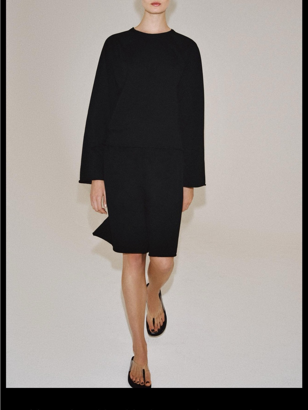 Zara Black cotton shorts with jawstring